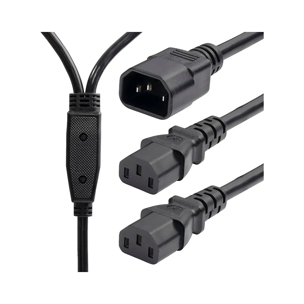 StarTech 6' C14 to C13/C13 Power Cable, Male to Female/Female, Black (8723-8600-POWER-CORD)