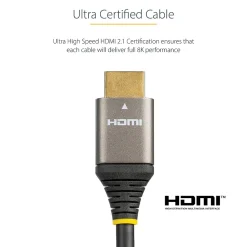 StarTech 20" HDMI 2.1 Cable, Certified Ultra High Speed 8K HDMI Cable (HDMM21V50CM)