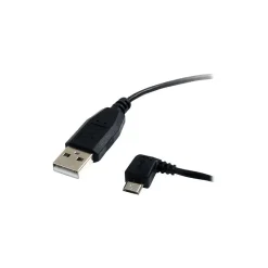 StarTech 6' Left Angle USB A To USB Micro B USB Cable, Black (UUSBHAUB6LA)