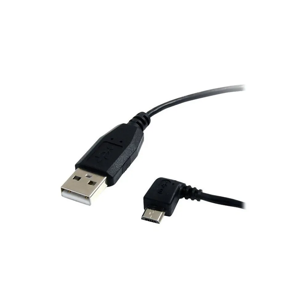 StarTech 6' Left Angle USB A To USB Micro B USB Cable, Black (UUSBHAUB6LA)