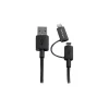 StarTech 3.3' Lightning/Micro USB to USB Male to Male Cable, Black (LTUB1MBK)