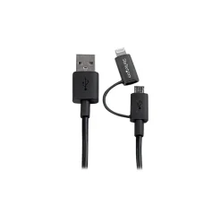 StarTech 3.3' Lightning/Micro USB to USB Male to Male Cable, Black (LTUB1MBK)