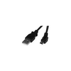 StarTech ® 78.7" Micro A to Down Angle Micro B USB 2.0 Cable, Black (USBAUB2MD)