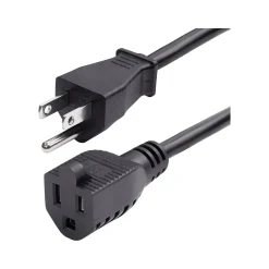 StarTech 10' NEMA 5-15P to NEMA 5-15R Power Cable, Male to Female, Black (231A-8A00-POWER-CORD)