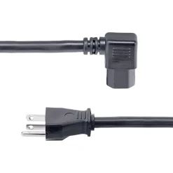 StarTech 8' NEMA 5-15P to Right Angle C15 Power Cable, Male to Female, Black (PXT515C158RA)