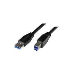 StarTech 16.4' USB 3.0 A to USB 3.0 B Male to Male Cable, Black (USB3SAB5M)