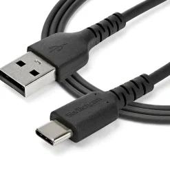 StarTech 6.6' USB-A to USB-C Power Cable, Male to Male, Black (RUSB2AC2MB)