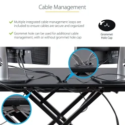 Standing Desks*StarTech Adjustable Large Surface Corner Sit Stand Desk Converter for Dual Monitors, Keyboard Tray, 35