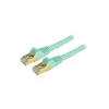 StarTech 10ft Aqua Cat6a Shielded Patch Cable, Cat6a Ethernet Cable, 10 ft Cat 6a STP Cable, Snagless RJ45 Ethernet Cord