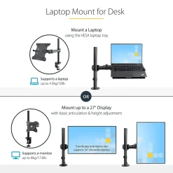 Laptop Desk Mount 34" for Laptops, Black (A-LAPTOP-DESK-MOUNT)<StarTech Discount