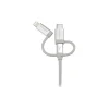 StarTech 1m 3 ft USB Multi Charger Cable, Braided, Silver, 3 in 1 Charging Cable, USB to Lightning Cable, USB to Micro USB Cable