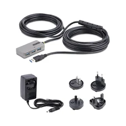 StarTech 4-Port USB 3.0 Extender Hub, Silver/Black (U01043-USB-EXTENDER)