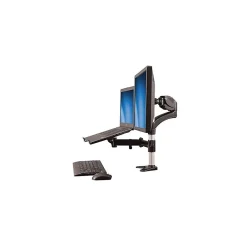 StarTech Single-Monitor Arm - Laptop Tray - One-Touch Height Adjustment Adjustable Monitor Mount, Up to 27", Black (ARMUNONB)