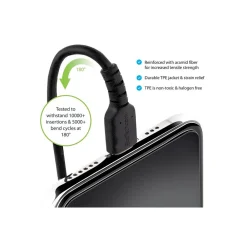 USB-C to Lightning MFi Certified Coiled iPhone Charger Cable, 3 ft., Black (RUSB2CLT1MBC)<StarTech