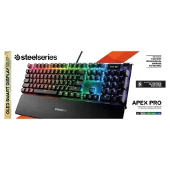 New SteelSeries Apex Pro Wired Gaming Mechanical Keyboard, Black (64626)