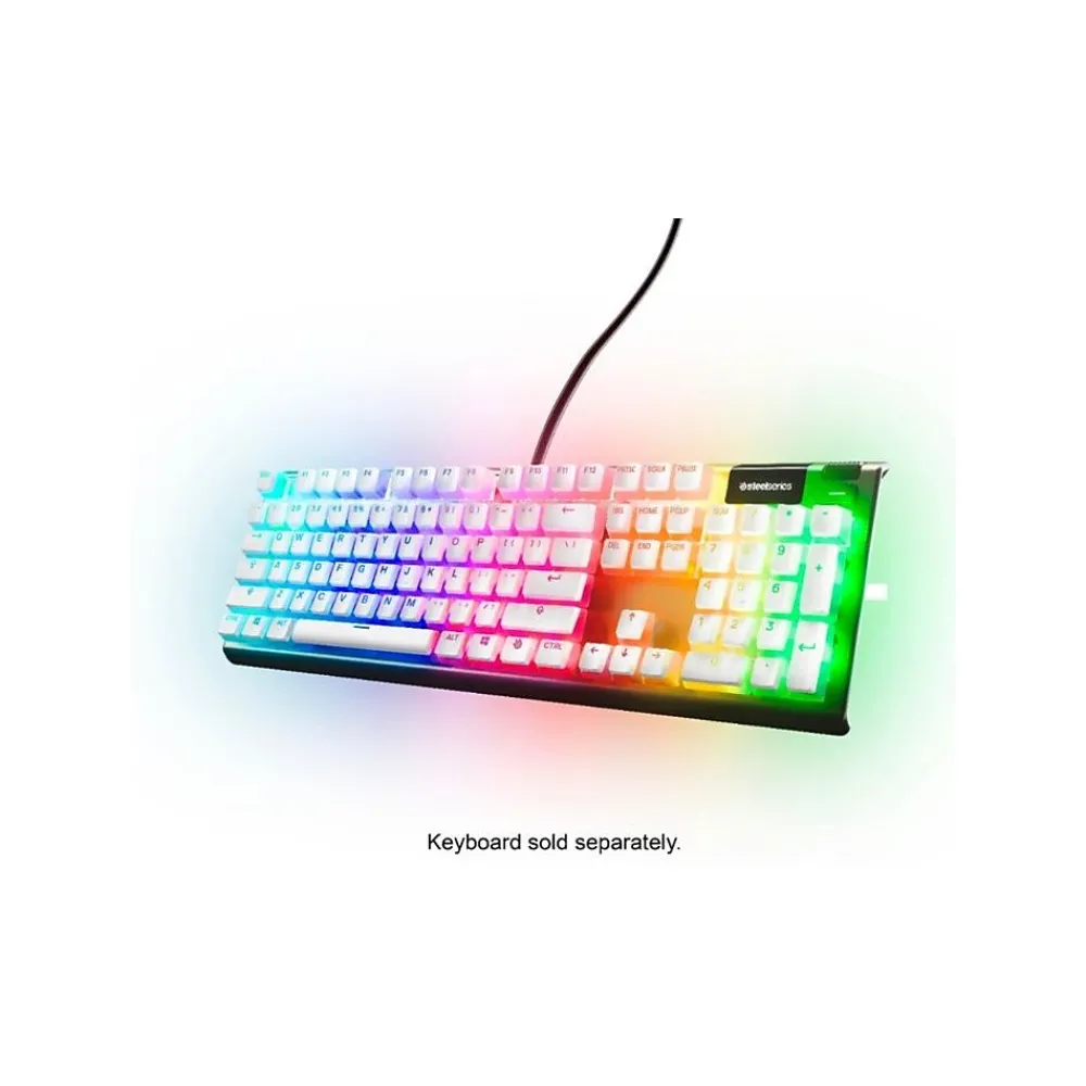 SteelSeries PrismCaps Universal Double Shot PBT Gaming Keycaps, White (60203)