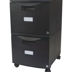 File Cabinets*Storex 2-Drawer Mobile Vertical File Cabinet, Letter Size, Lockable, 18.25"H x 14.75"W x 26"D, Black (STX61312U01C)
