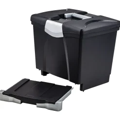 File Storage|Storex File Box with Pull-Out Tray, Letter Size, Black (61523E02C)