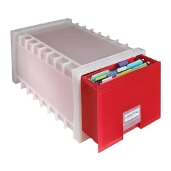 File Storage|Storex Plastic Drawer, Letter/Legal Size, Red (61105U01C)