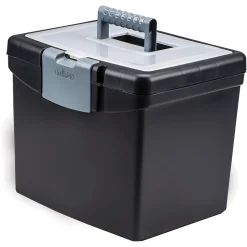 File Storage|Storex Portable File Storage Box, Letter, Black (STX61502U01C)