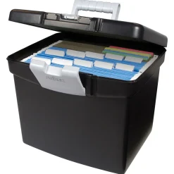 File Storage|Storex Portable File Storage Box, Letter, Black (STX61502U01C)