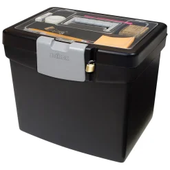 File Storage|Storex Portable File Storage Box, Letter, Black (STX61502U01C)