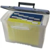 File Storage|Storex Portable File Storage Box With Organizer Lid, Letter/Legal Size, Clear (STX61511U01C)