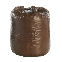 Controlled Life Cycle 30 Gallon Industrial Trash Bag, 30" x 36", Low Density, 0.8 mil, Brown, 60 Bags/Box, 3 Rolls<Stout Hot