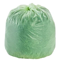 EcoSafe-6400 13 Gallon Industrial Trash Bag, 24" x 30", Low Density, 0.85 mil, Green, 45 Bags/Box, 3 Rolls<Stout New