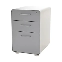 File Cabinets*Poppin Stow 3-Drawer File Cabinet, White + Light Gray
