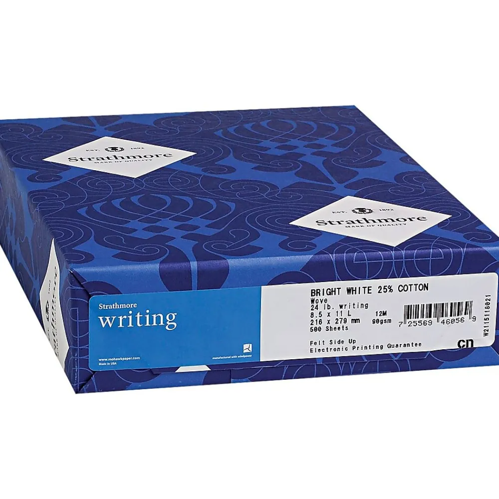 Resume Paper*Strathmore 8.5" x 11" Business Paper, 24 lbs., Bright White with Wove Finish, 500 Sheets/Ream (STT300220)