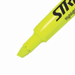 Highlighters|Stride Brite Tank Highlighter, Chisel Tip, Yellow, 12/Box (42005)