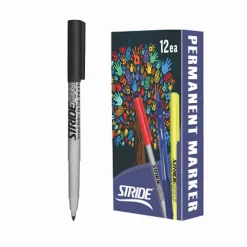Markers|Stride Mark Permanent Marker, Fine Tip, Ink, 12/Box (27001) Black