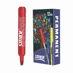 Markers|Stride Mark Tank Permanent Marker, Chisel Tip, Ink, 12/Box (22003) Red