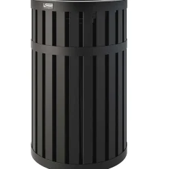 Steel Trash Can, 45 Gallon, Black (MTCRND4500)<Suncast Commercial Online