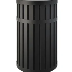 Steel Trash Can, 45 Gallon, Black (MTCRND4500)<Suncast Commercial Online