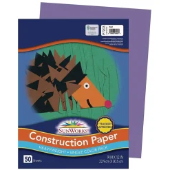 Construction Paper*SunWorks 9" x 12" Construction Paper, Violet, 50 Sheets (P7203)