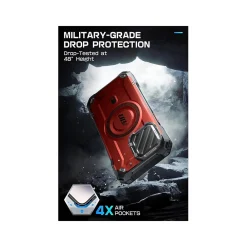 SUPCASE Unicorn Beetle MAG XT Rugged Case for iPhone 15 Pro, Shock-Absorbing, Metallic Red