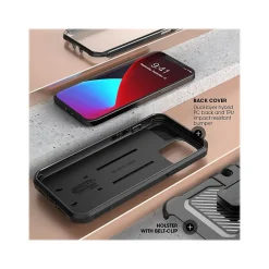 SUPCASE Unicorn Beetle Pro MagSafe Rugged Case for iPhone 12/12 Pro, Shock Absorbing, Black (SUP-iPhone2020-6.1-UBPro-SP-Black)
