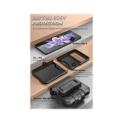 SUPCASE Unicorn Beetle PRO Black Rugged Case for Samsung Galaxy Z Flip4 (SUP-Galaxy2022-ZFlip4-5G-UBPro-Black)