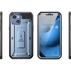 SUPCASE Unicorn Beetle PRO Metallic Blue Rugged Case for iPhone 14 (SUP-iPhone2021/22-6.1-UBPro-SP-Tilt)