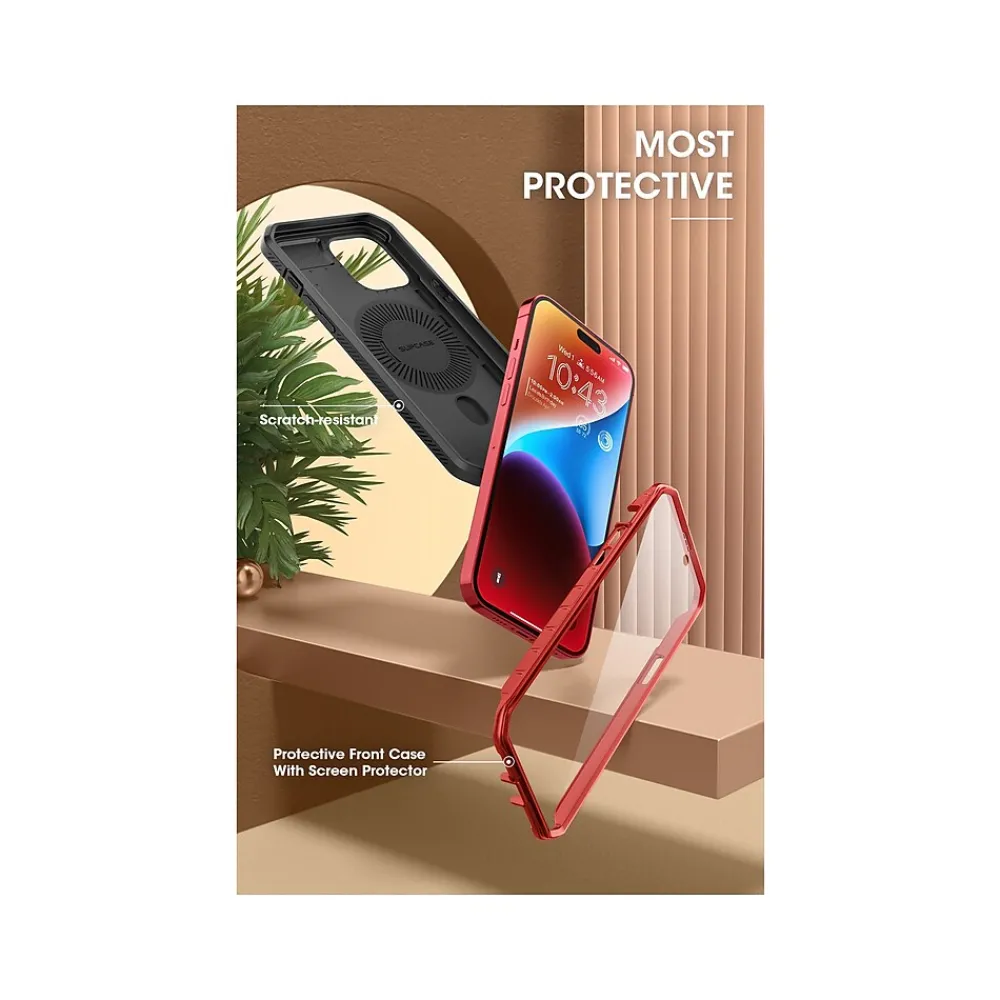 SUPCASE Unicorn Beetle PRO MAG Rugged Case for iPhone 15, Metallic Red (SUP-iPhone2023-6.1-MagPro-SP-Ruddy)