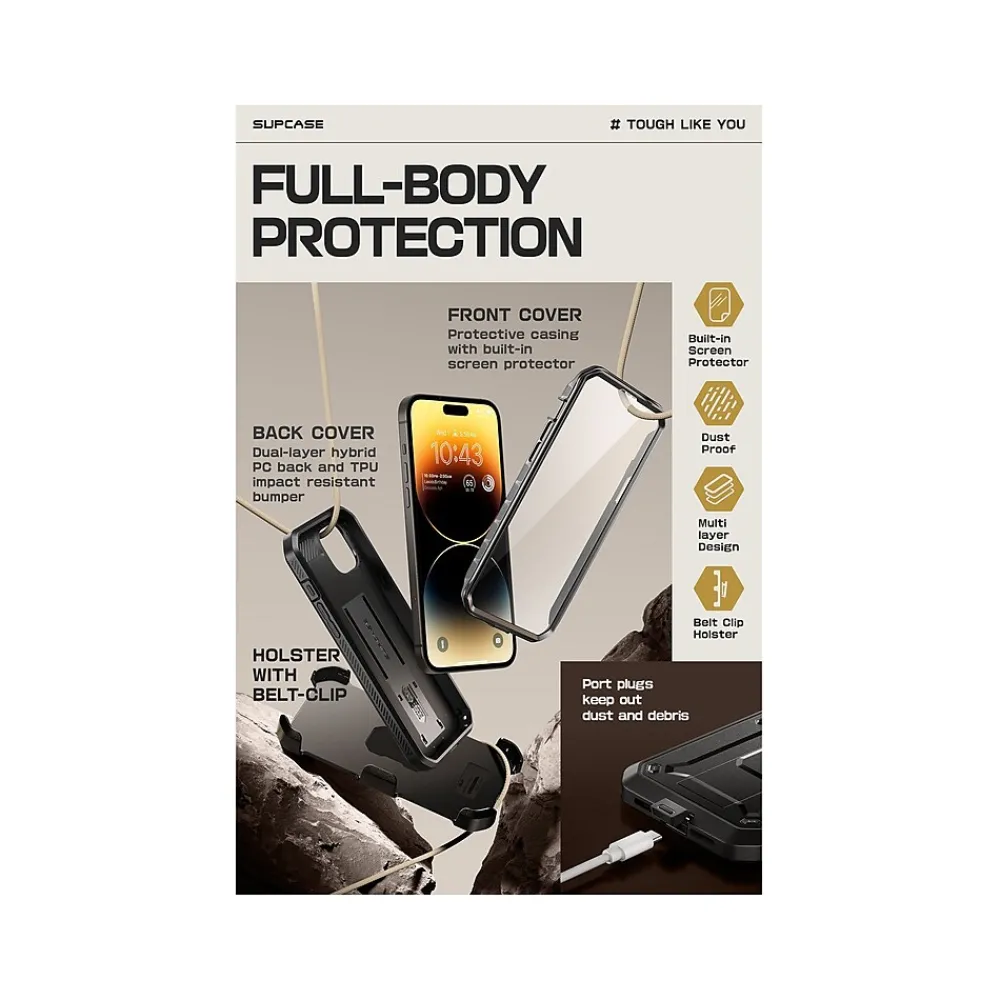 SUPCASE Unicorn Beetle PRO Rugged Case for iPhone 15 Plus, Shock-Absorbing, Black (SUP-iPhone2023-6.7-UBPro-SP-Black)