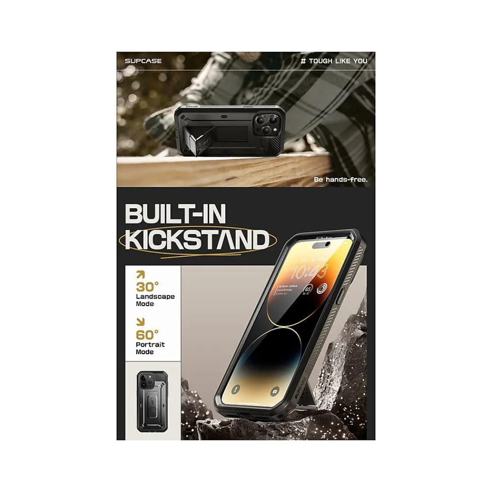 SUPCASE Unicorn Beetle PRO Rugged Case for iPhone 15 Pro Max, Shock-Absorbing, Black (SUP-iPhone2023Max-6.7-UBPro-SP-Black)