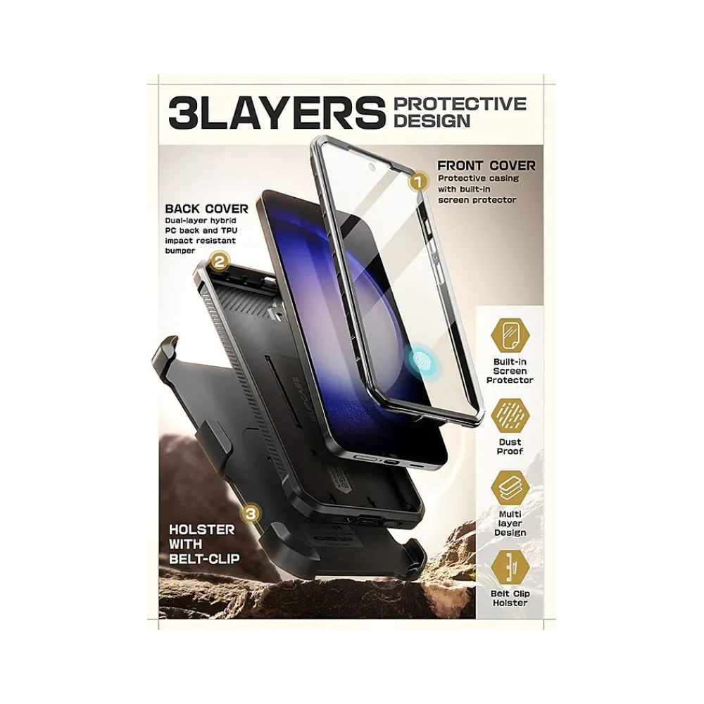 SUPCASE Unicorn Beetle Pro Rugged Case for Samsung Galaxy S24+, Shock Absorbing, Black (GS24PUBPRSP2SBK)