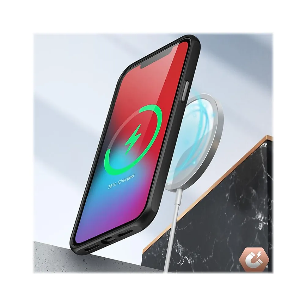 SUPCASE Unicorn Beetle Style MagSafe Battery Case for iPhone 12, Black/Gray (SUP-iPhone2020-6.1-UBStyle-Black)