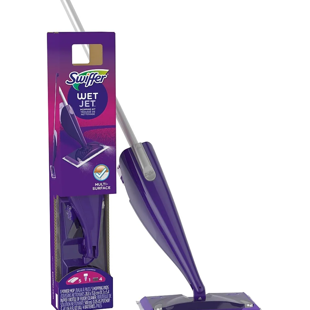 WetJet Mop Starter Kit Plastic Spray Mop Kit, Purple (86079)<Swiffer Sale