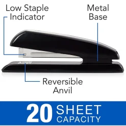 Staplers|Swingline Desktop Stapler, 20-Sheet Capacity, Black (S7064601G)