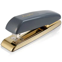 Staplers|Swingline Durable Desktop Stapler, 20-Sheet Capacity, Gray/Gold (64703)
