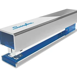 Staplers|Swingline ® Metal Fashion Stapler, 20 Sheet Capacity, Chrome/Blue (87830)